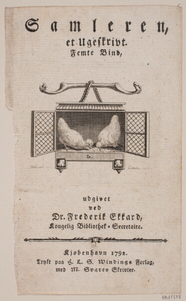 J.F. Clemens, Vignet anvendt i "Samleren"