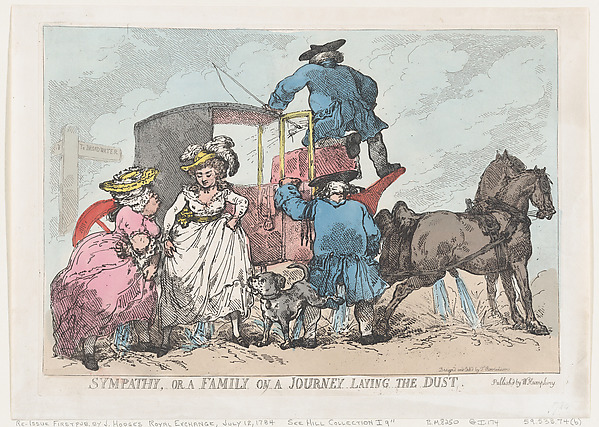 Thomas Rowlandson, Sympathy, or A Family On A Journey Laying The Dust