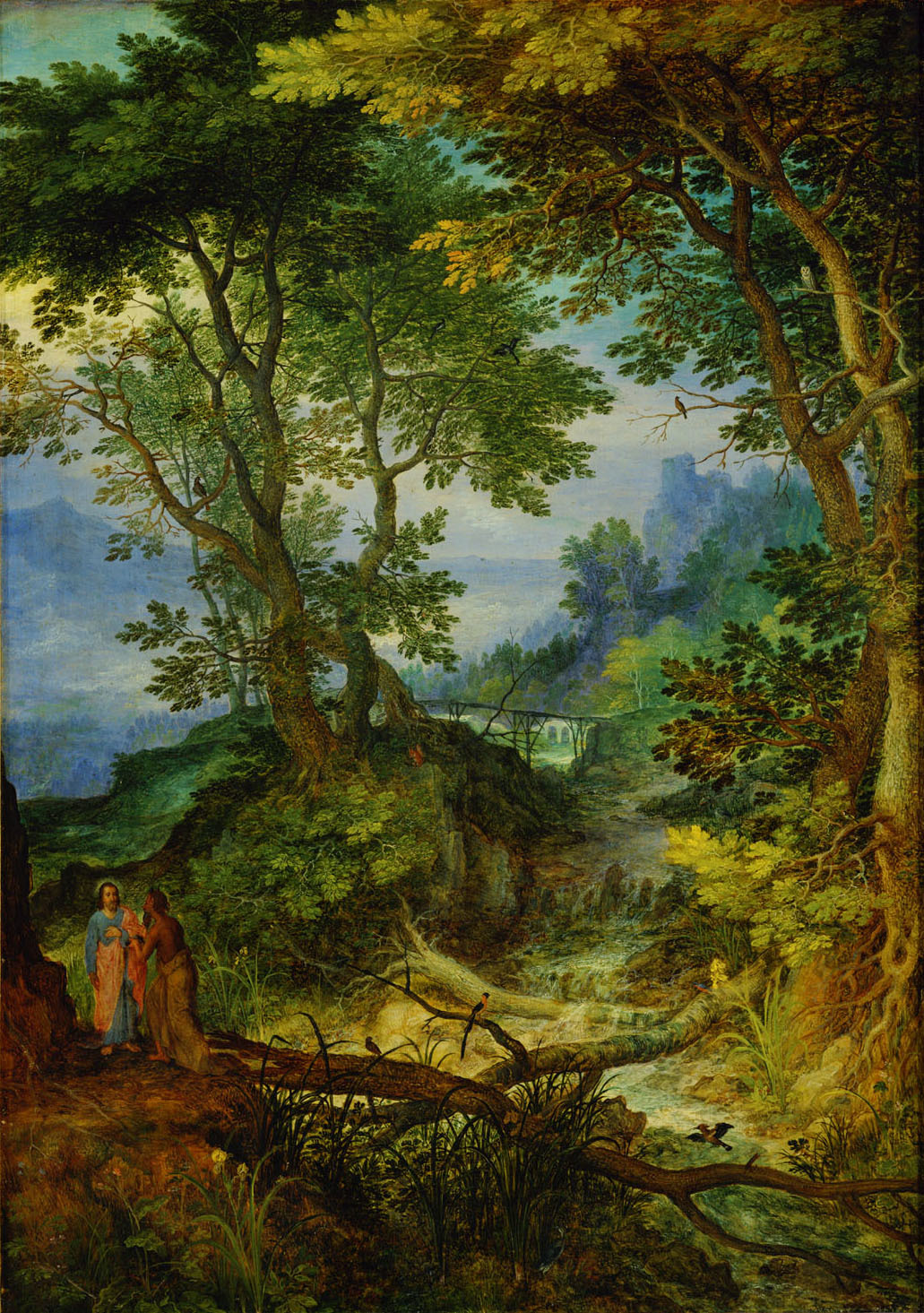 Jan Brueghel the Elder, Landscape with the temptation of Christ