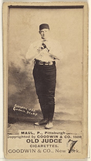 Goodwin & Company, Al Maul, Pitcher, Pittsburgh, from the Old Judge series (N172) for Old Judge Cigarettes