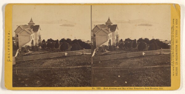 John P. Soule, Fort Alcatraz and Bay of San Francisco, from Russian Hill.