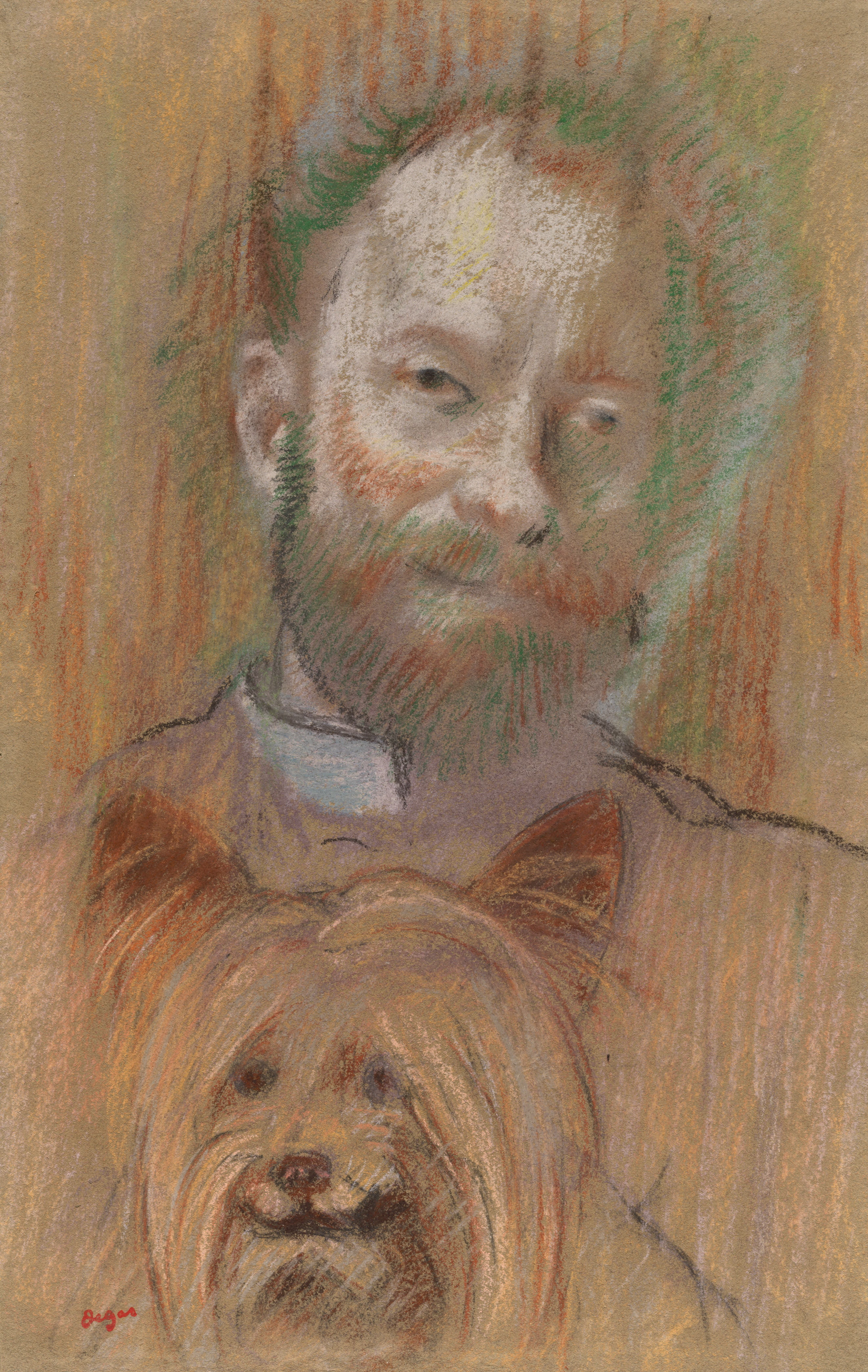 Edgar Degas, Ludovic Lepic Holding His Dog