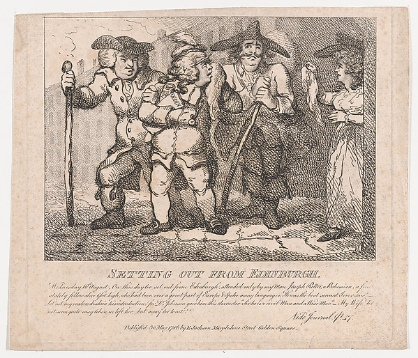 Thomas Rowlandson, Setting out from Edinburgh (Picturesque Beauties of Boswell, Part the Second)