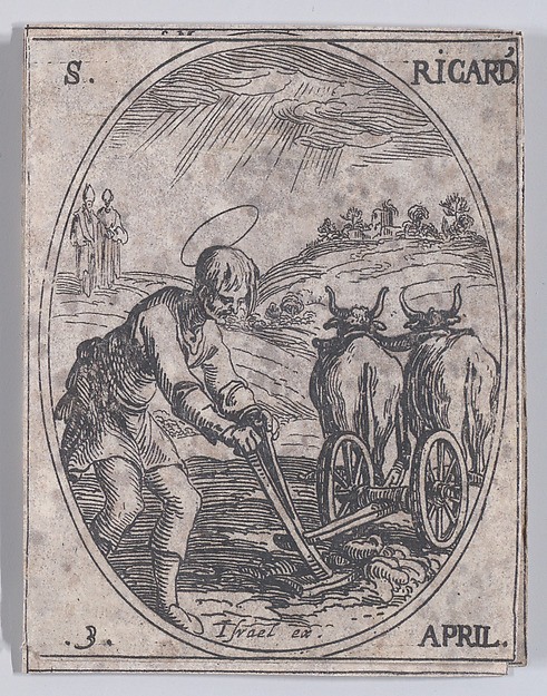 Jacques Callot, St. Richard, April 3rd, from "Les Images De Tous Les Saincts et Saintes de L'Année" (Images of All of the Saints and Religious Events of the Year)