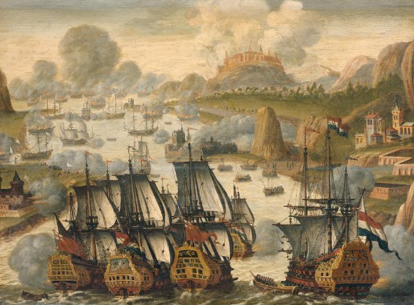 anonymous, Naval Battle of Vigo Bay, 23 October 1702. Episode from the War of the Spanish Succession