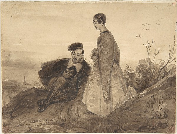 Richard Parkes Bonington, Man and woman in a landscape (Faust and Marguerite)