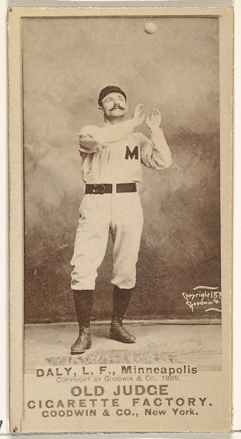 Goodwin & Company, James J. "Sun" Daly, Left Field, Minneapolis, from the Old Judge series (N172) for Old Judge Cigarettes