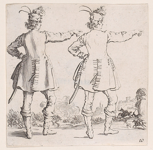 Jacques Callot, Le Turc Vu de Dos (The Turk Seen from Behind), plate 10 from "Varie Figure" (Various Figures)