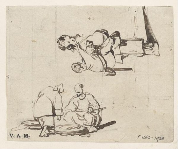 George Chinnery, A boatwoman with a vendor, and a boatwoman with a child