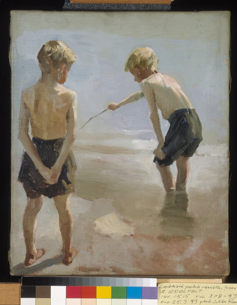 Albert Edelfelt, Study for the Boys Playing on the Shore (Boys Paying on the Shore, Study)