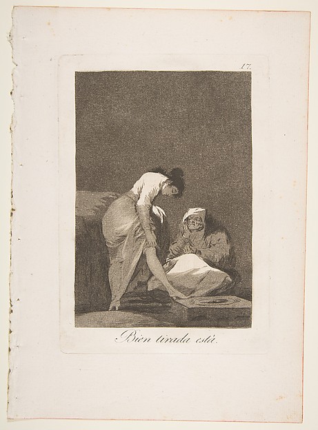 Goya (Francisco de Goya y Lucientes), Plate 17 from "Los Caprichos": It is nicely stretched (Bien tirada está)