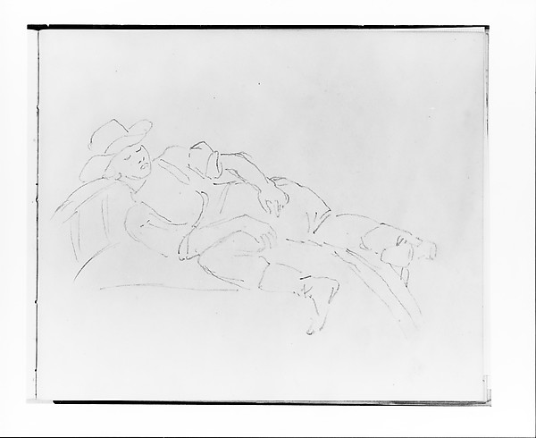Francis William Edmonds, Man Sleeping in a Rowboat (from Sketchbook)