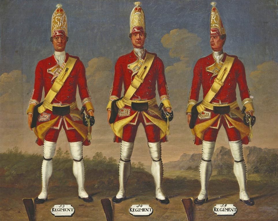 David Morier, Grenadiers, 13th, 14th and 15th Regiments of Foot, 1751