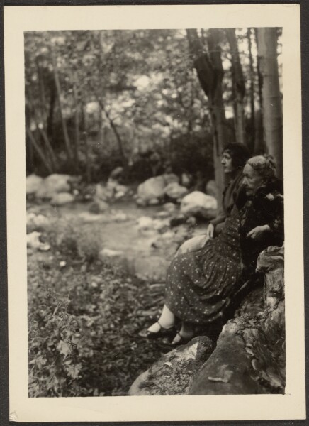 Louis Fleckenstein, [Florence and Mrs. Fleckenstein by Forest Stream]