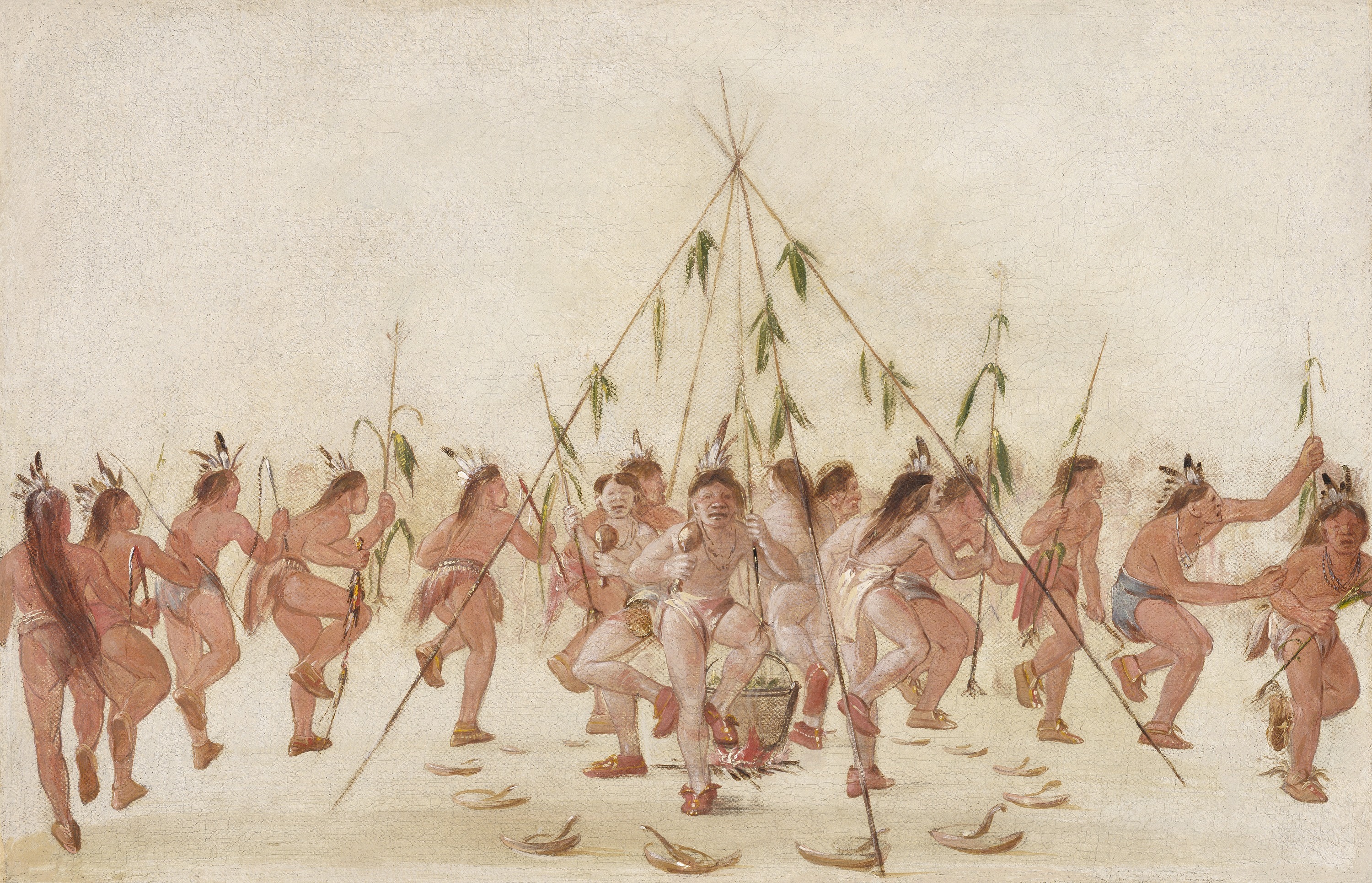 George Catlin, Green Corn Dance, Hidatsa