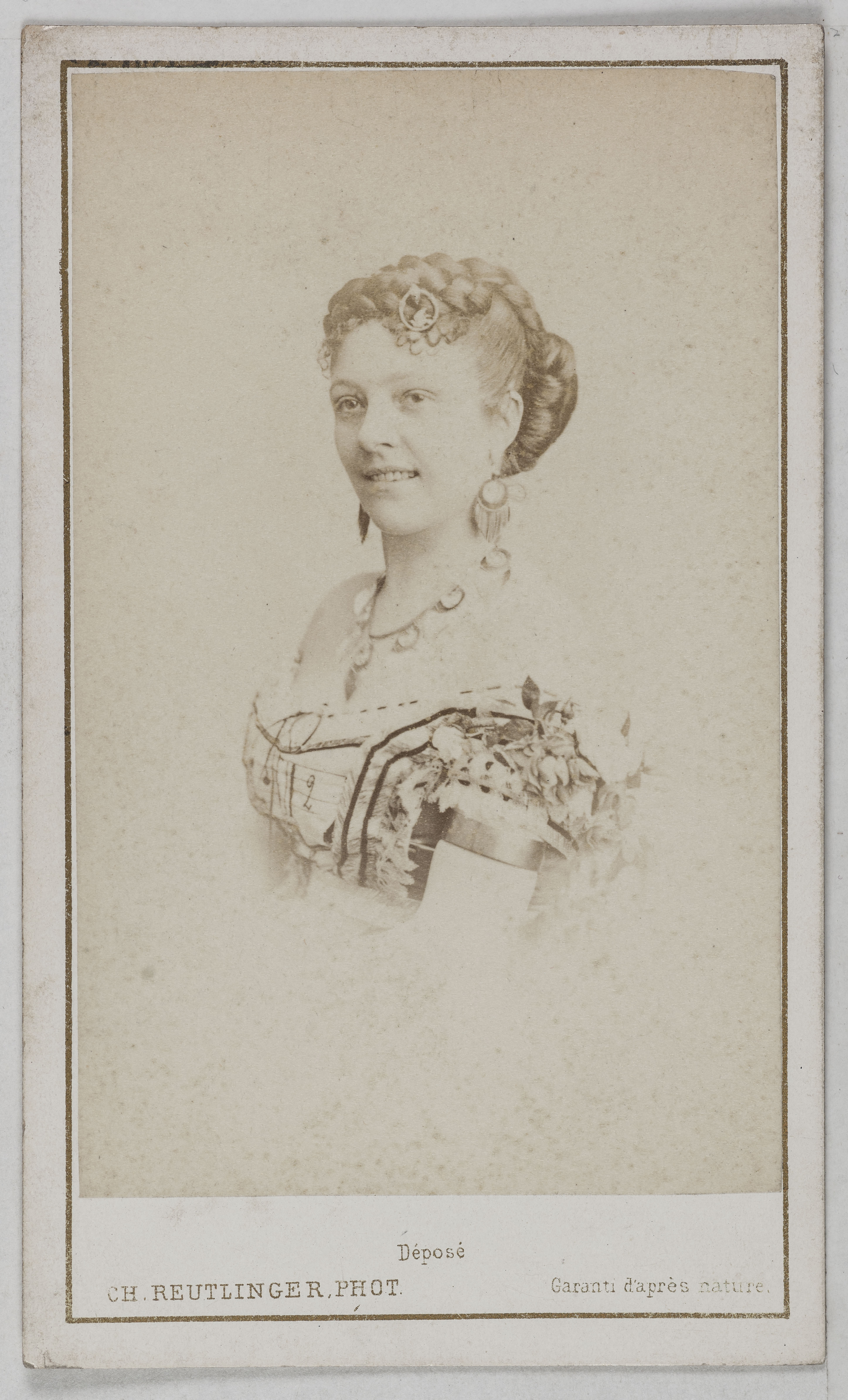Charles Reutlinger, Portrait d'Honorine Keller (sœur d'Emilie Keller), (actrice au théâtre des Variétés)