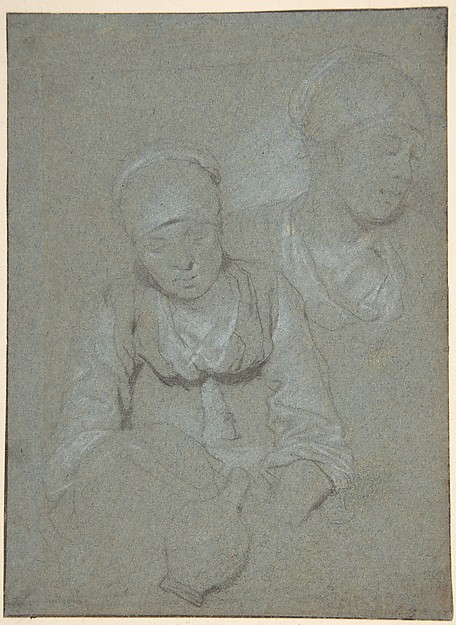 Cornelis Bega, Woman Holding a Jug and a Study of her Head Seen from the Left