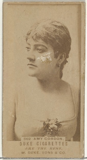 W. Duke, Sons & Co., Card Number 562, Amy Gordon, from the Actors and Actresses series (N145-7) issued by Duke Sons & Co. to promote Duke Cigarettes