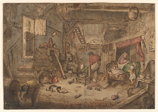 Isaac van Ostade, Peasant Family in a Barn