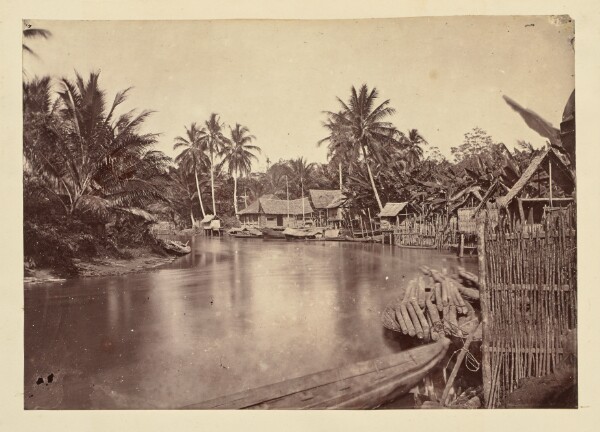 Unknown, [Village situated on a bend in a river]