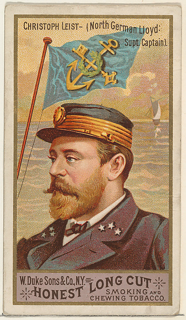 W. Duke, Sons & Co., Christoph Leist, from the Sea Captains series (N127) issued by Duke Sons & Co. to promote Honest Long Cut Tobacco
