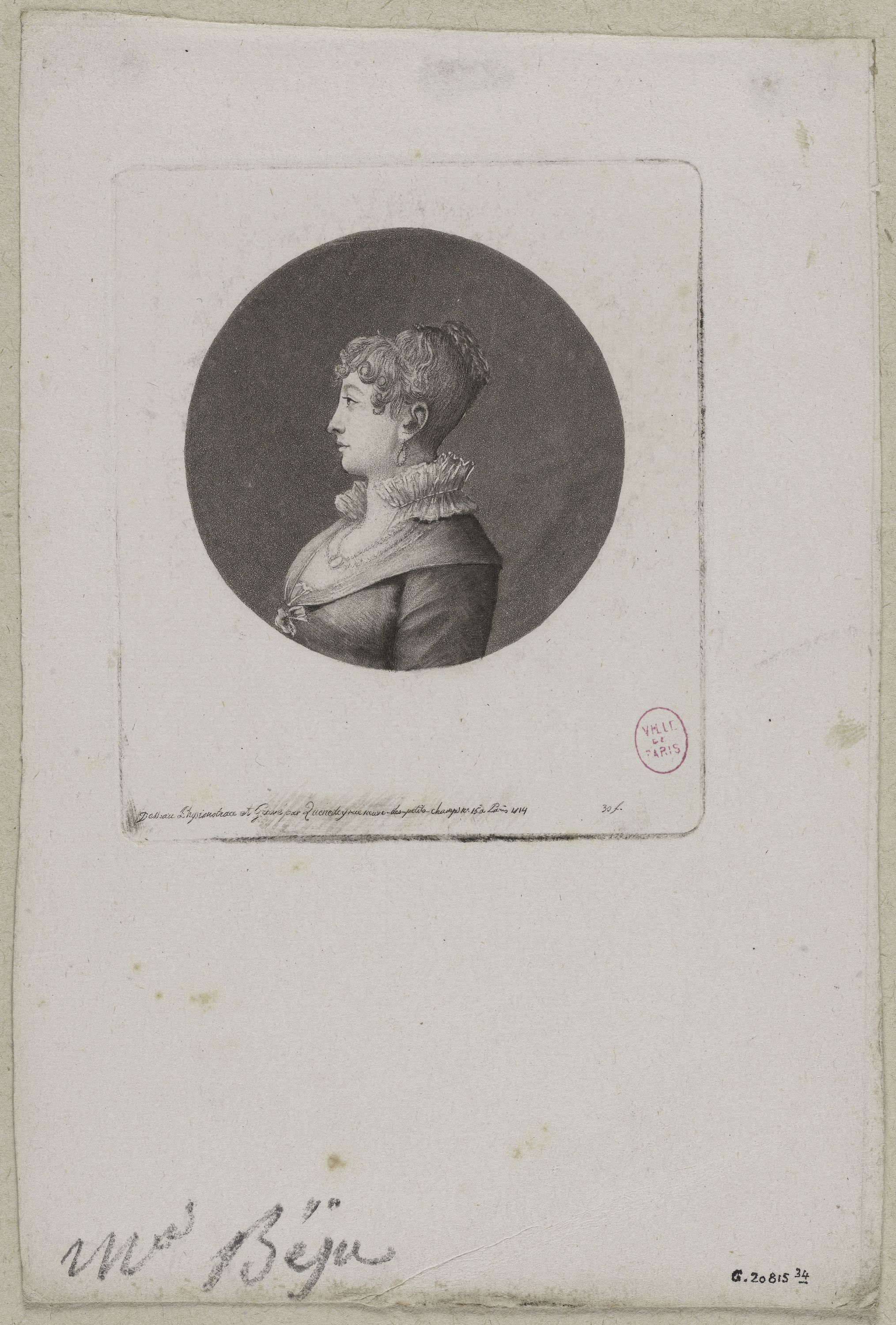 Edmé Quenedey, Portrait de Madame Béju
