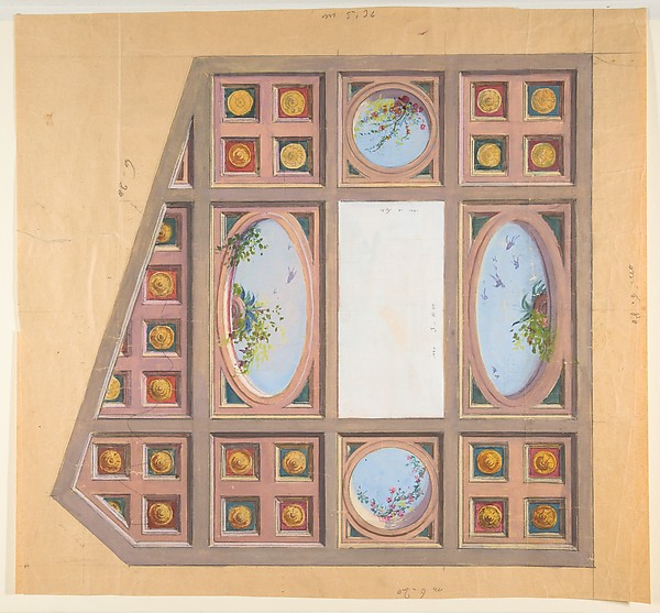 Anonymous, French, 19th century, Design for a ceiling decoration