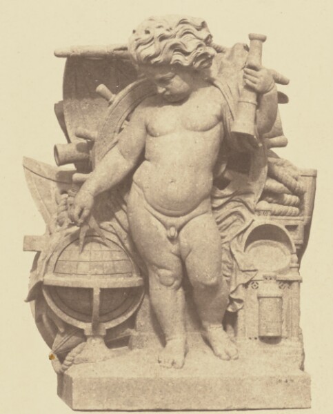 Édouard Baldus, ["Les Découvertes maritimes", Sculpture by Louis Merley, Decoration of the Louvre, Paris]