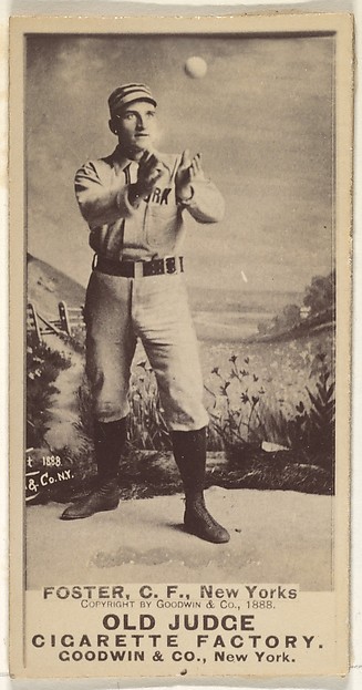 Goodwin & Company, Elmer Ellsworth Foster, Center Field, New York, from the Old Judge series (N172) for Old Judge Cigarettes