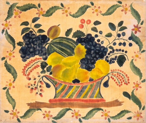 American 19th Century, Basket of Fruit