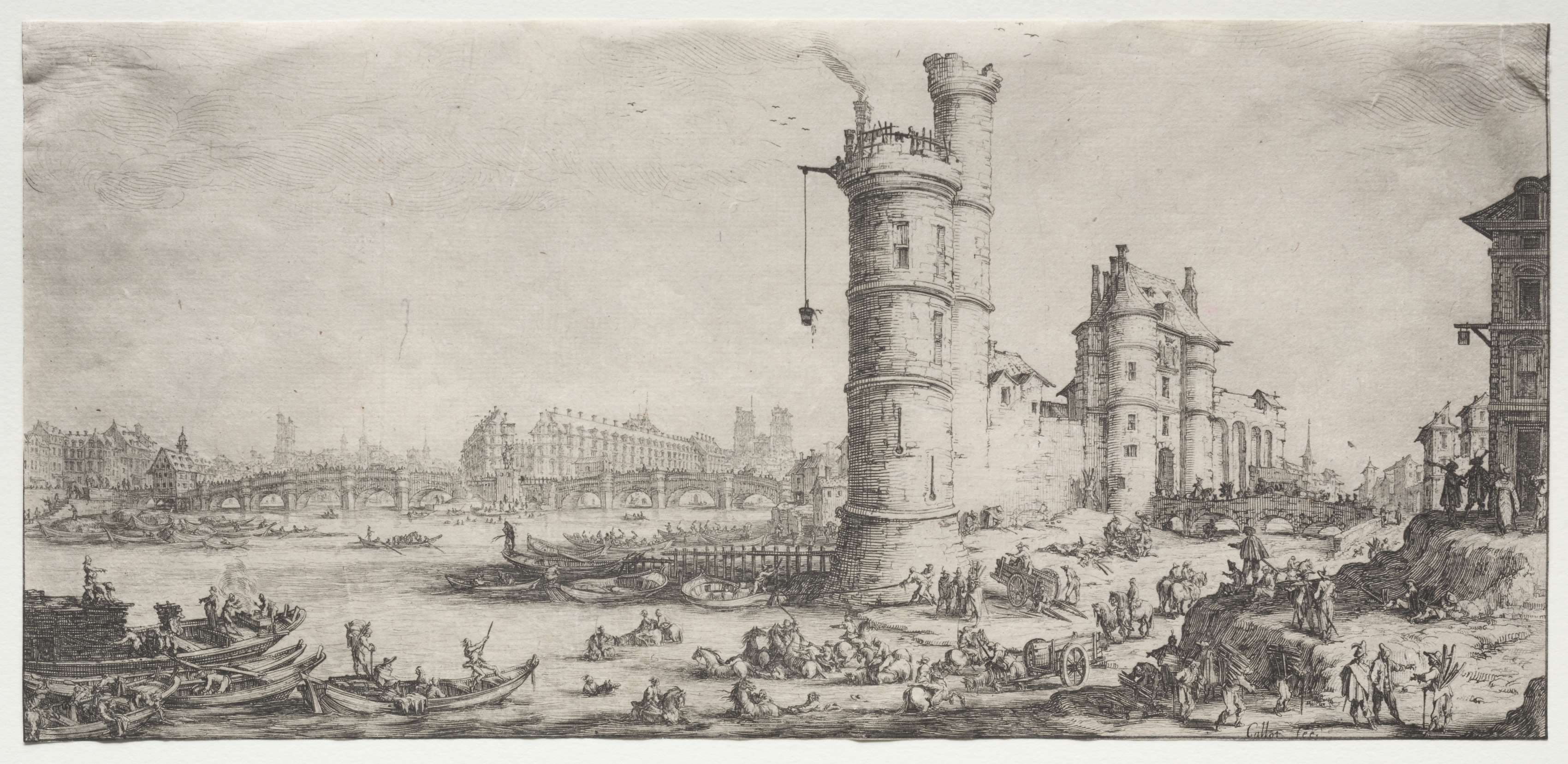 Jacques Callot, Les deux grandes vues de Paris:  Vue du Pont Neuf
