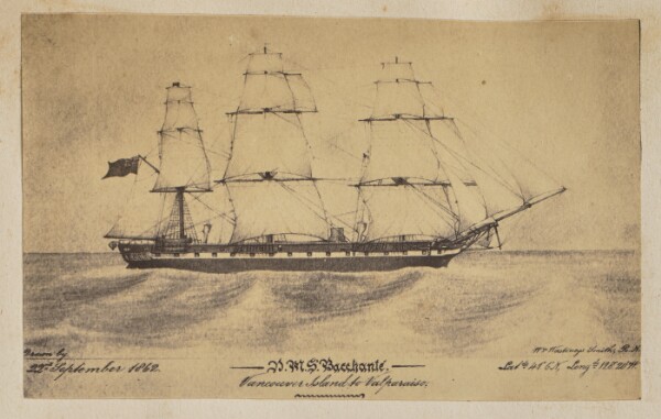 Unknown, [Illustration of the H. M. S. Bacchanté]