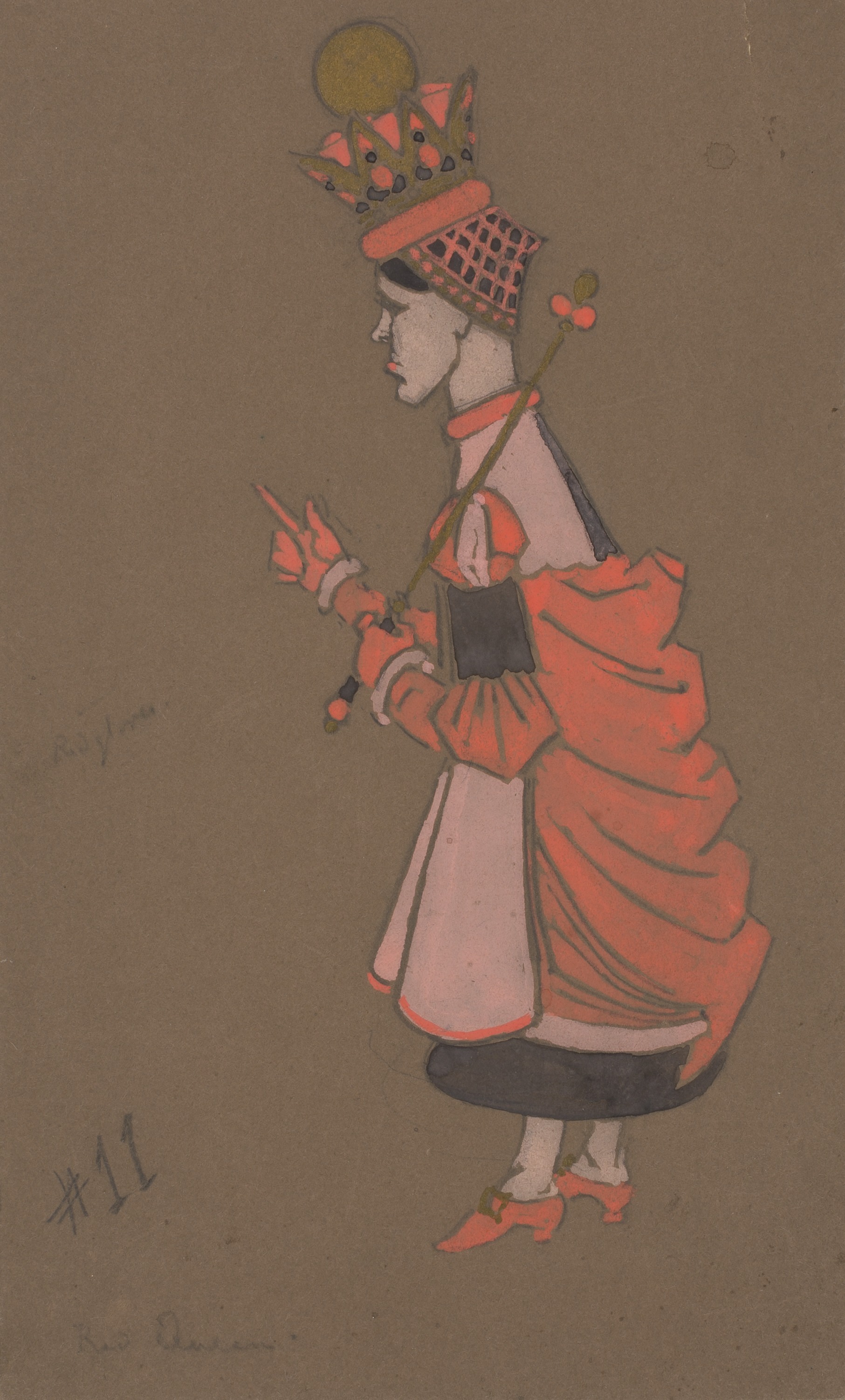 William Penhallow Henderson, Red Queen (costume design for Alice-in-Wonderland) 1915)