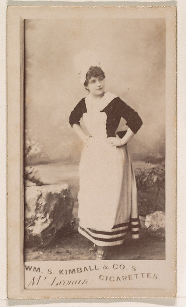 William S. Kimball & Company, Actress dressed in apron, from the Actresses series (N203) issued by Wm. S. Kimball & Co.