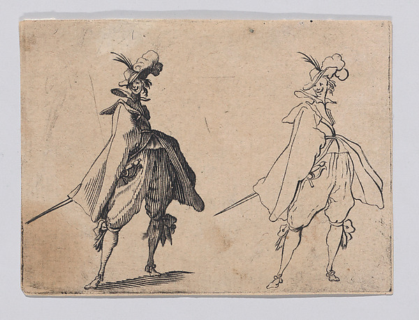 Anonymous, Reverse Copy of La Gentilhomme au Grand Manteau, Vu de Face (Gentleman with a Large Mantle, Seen from the Front), from Les Caprices Series A, The Florence Set