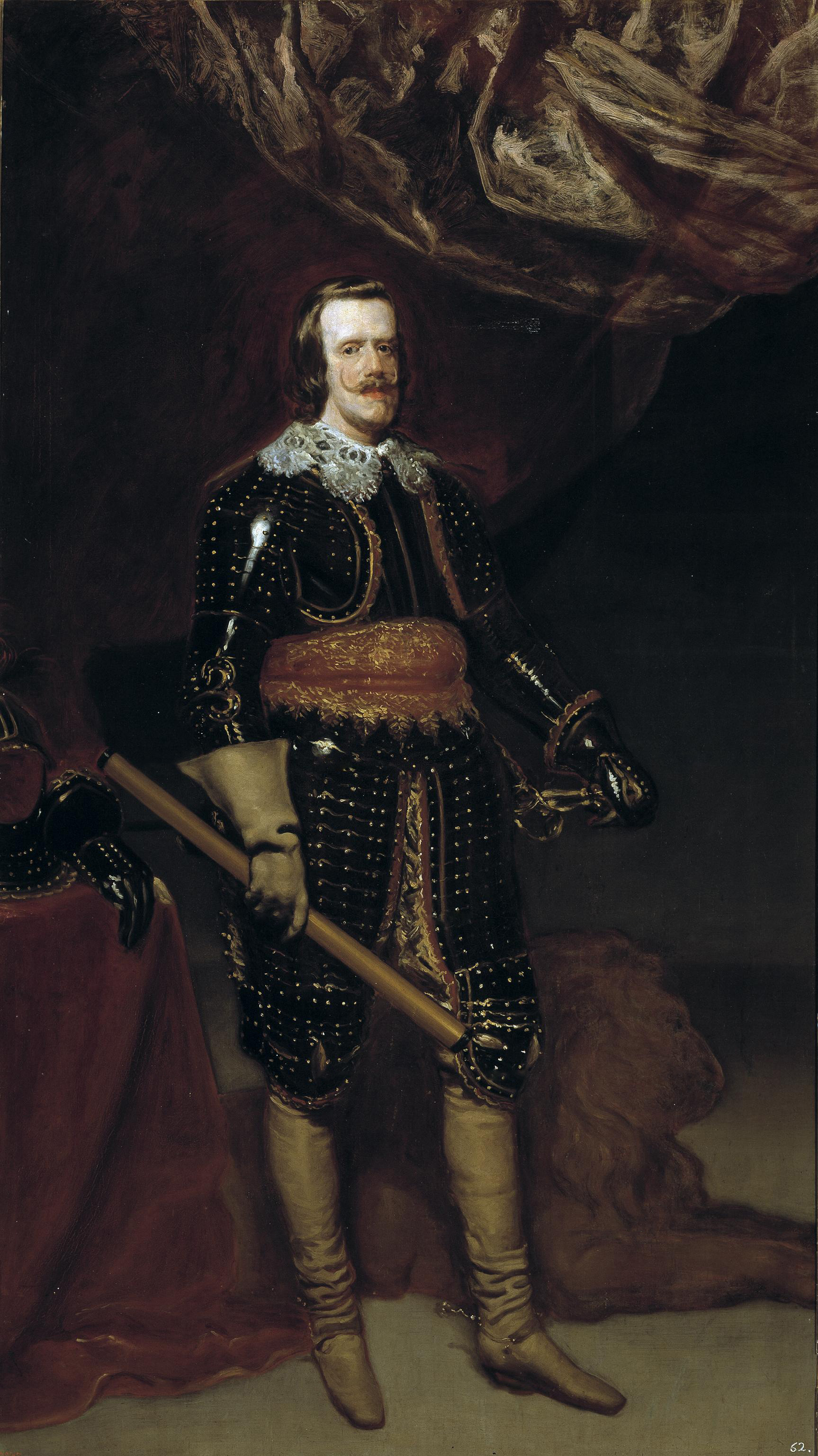Diego Velázquez, Philip IV in Armour, with a Lion at his Feet