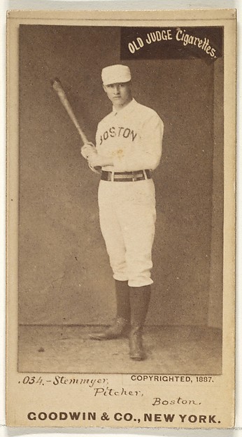 Goodwin & Company, Stemmyer, Pitcher, Boston, from the Old Judge series (N172) for Old Judge Cigarettes