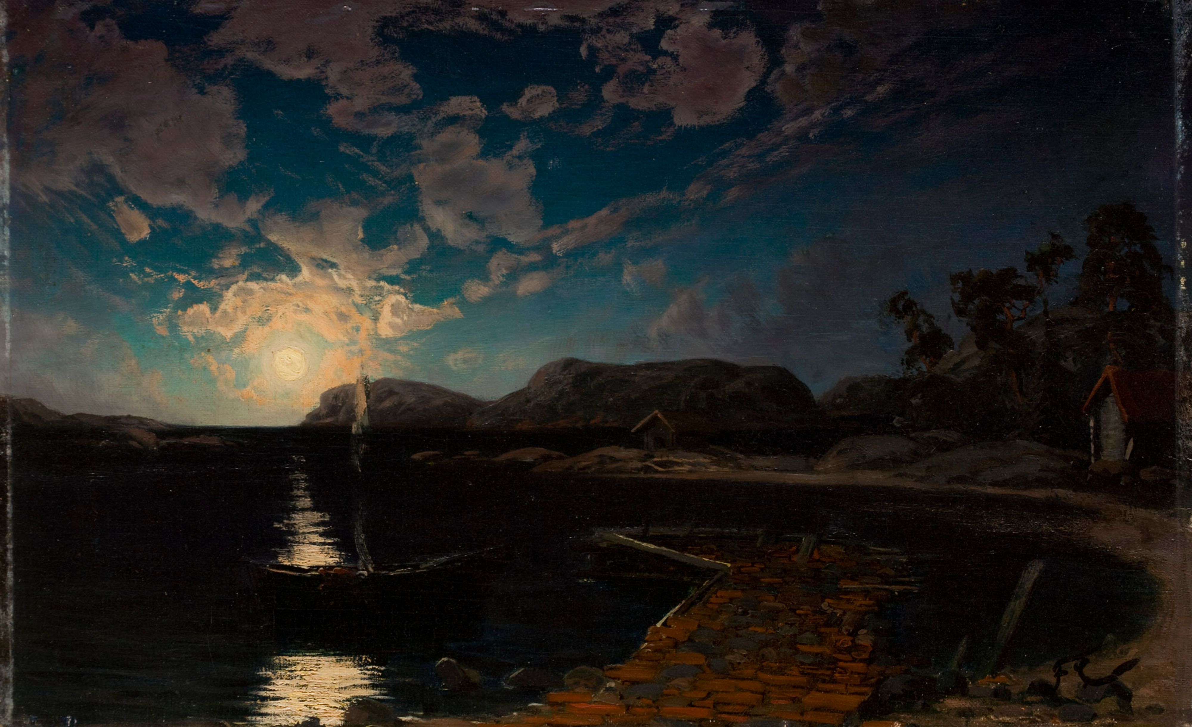 Fanny Churberg, Moonlight Landscape