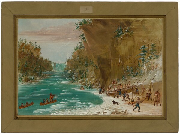 George Catlin, The Expedition Encamped below the Falls of Niagara.  January 20, 1679