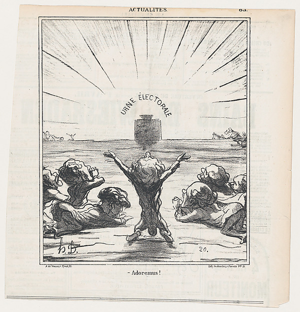 Honoré Daumier, We worship you, beloved voter, from 'News of the day,' published in "Le Charivari"