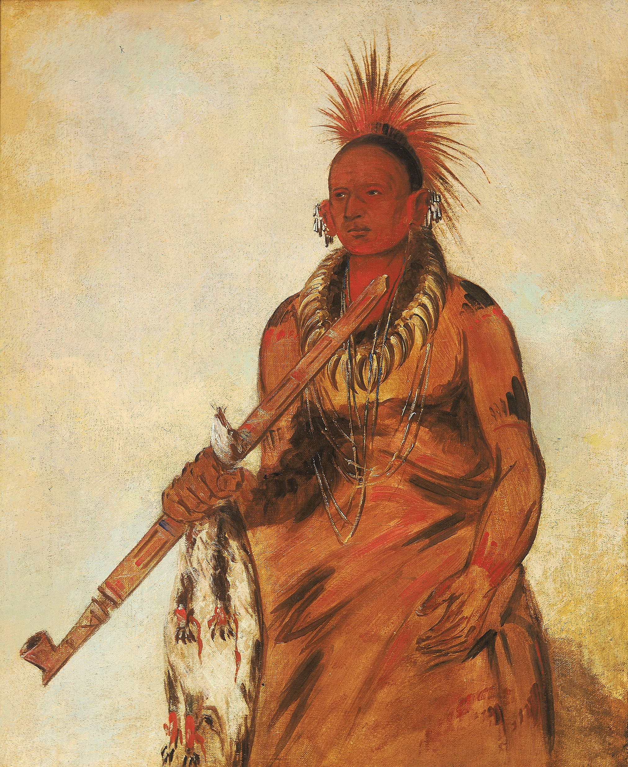 George Catlin, No-o-mún-nee, Walks in the Rain, a Warrior