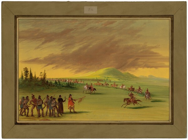 George Catlin, La Salle Meets a War Party of Cenis Indians on a Texas Prairie.  April 25, 1686