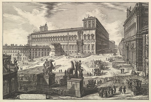 Giovanni Battista Piranesi, View of the Piazza di monte Cavallo, from Vedute di Roma (Roman Views)