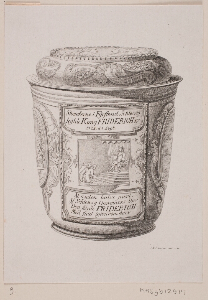 Julius Magnus-Petersen, Sølvbæger. Gave fra de slesvigske stænder til Frederik IIII