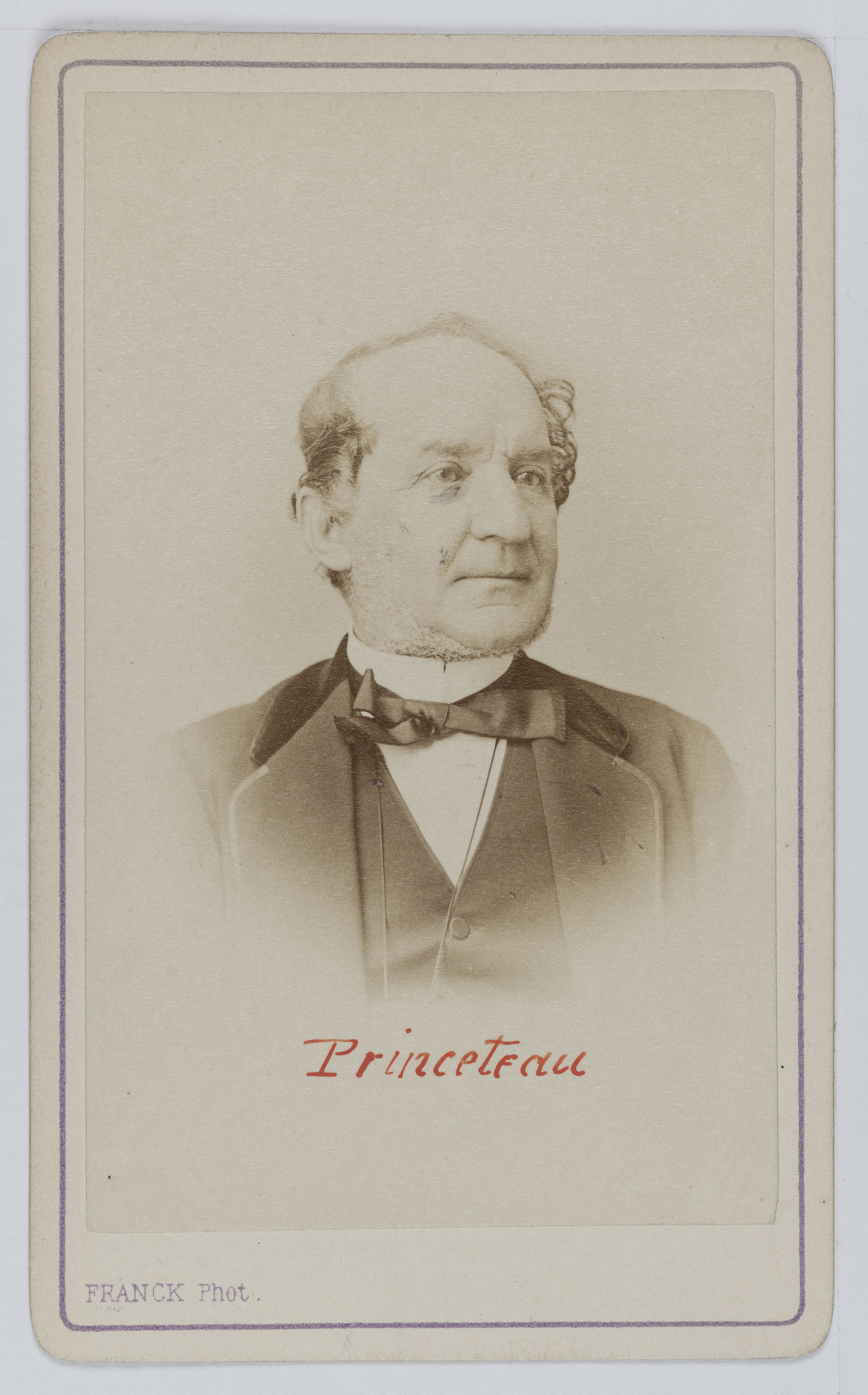 Franck, Portrait de Princeteau, homme politique.