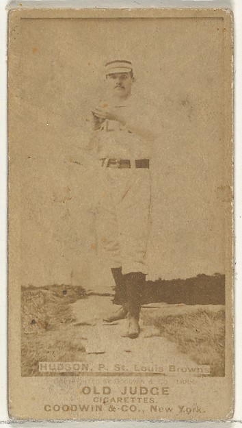 Goodwin & Company, Nathaniel P. "Nat" Hudson, Pitcher, St. Louis Browns, from the Old Judge series (N172) for Old Judge Cigarettes