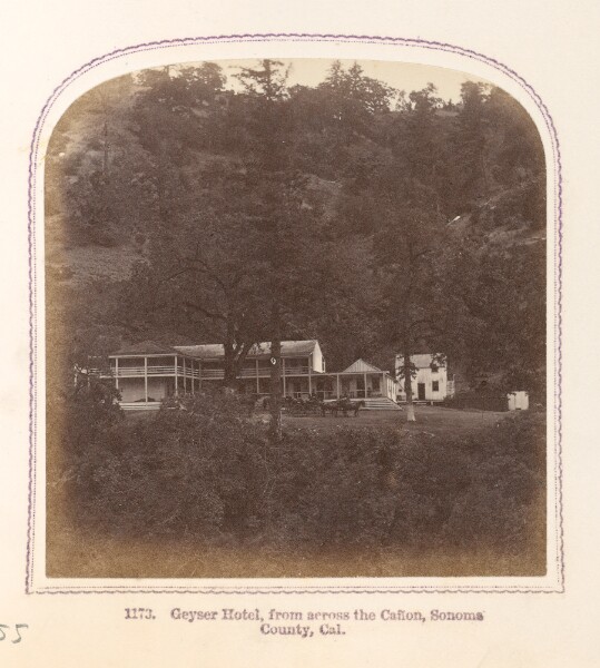 Thomas Houseworth, Geyser Hotel, from Across the Cañon