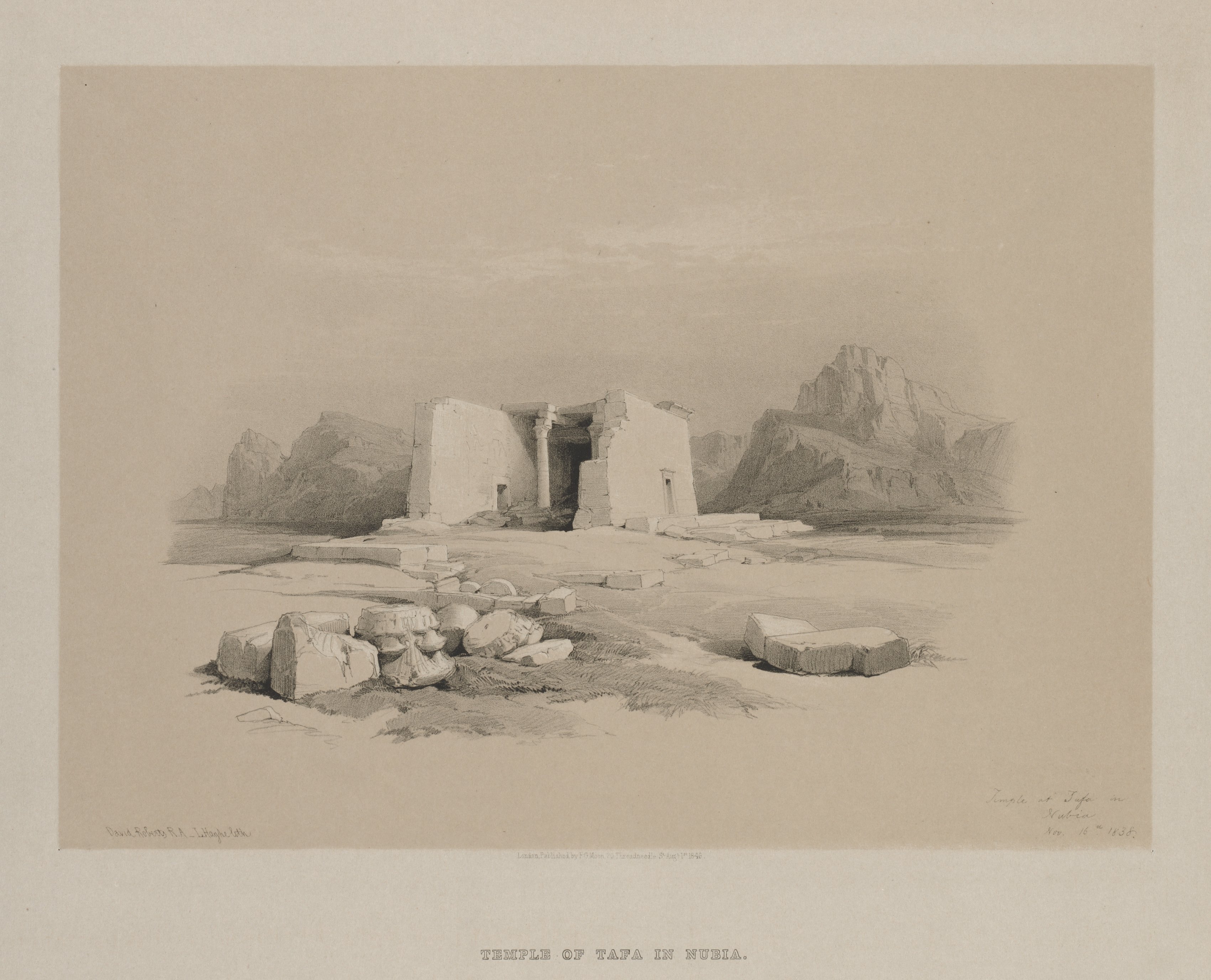 Louis Haghe, Egypt and Nubia, Volume I: Temple at Tafa in Nubia