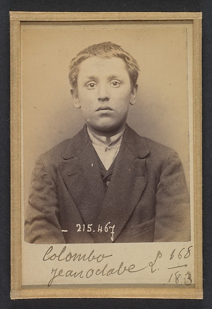 Alphonse Bertillon, Colombo. Joseph (on Jean, Octave). 19 ans, né à Paris Xlle. Monteur en bronze. Anarchiste. 10/3/94.