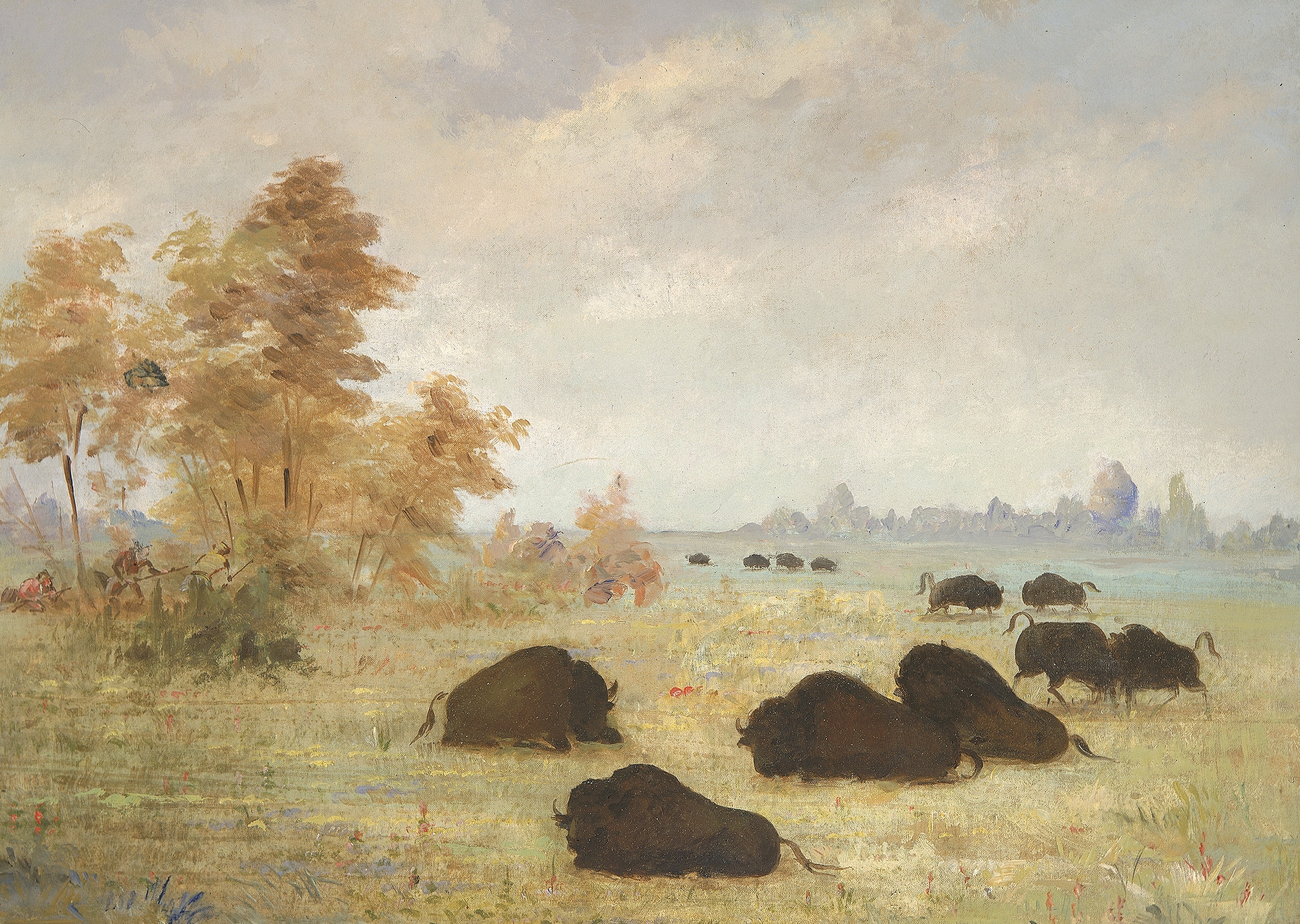 George Catlin, Stalking Buffalo, Arkansas